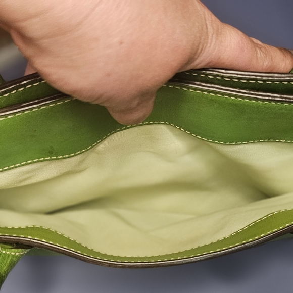 [COACH] Unique Green Leather Satchel ☆ Over the Shoulder Purse 👜 - Picture 7 of 15